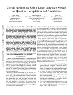 Circuit Partitioning Using Large Language Models for Quantum Compilation and Simulations