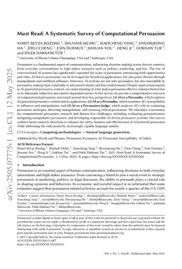 Must Read: A Systematic Survey of Computational Persuasion