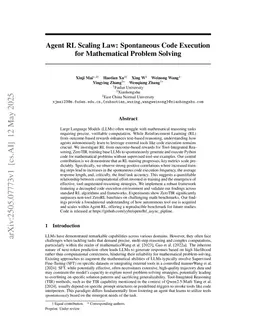 Agent RL Scaling Law: Agent RL with Spontaneous Code Execution for Mathematical Problem Solving