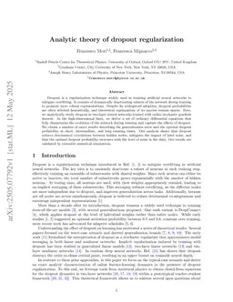 Analytic theory of dropout regularization