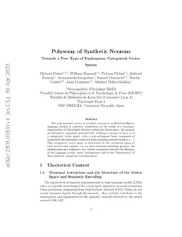 Polysemy of Synthetic Neurons Towards a New Type of Explanatory Categorical Vector Spaces