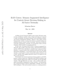 RAN Cortex: Memory-Augmented Intelligence for Context-Aware Decision-Making in AI-Native Networks