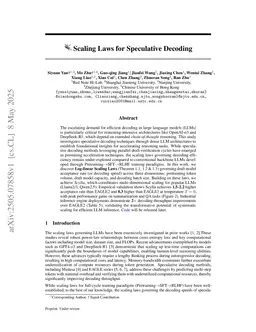 Scaling Laws for Speculative Decoding