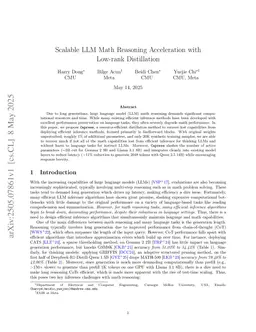 Scalable LLM Math Reasoning Acceleration with Low-rank Distillation
