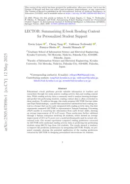 LECTOR: Summarizing E-book Reading Content for Personalized Student Support