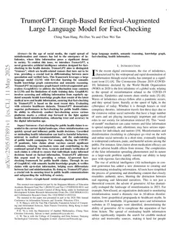 TrumorGPT: Graph-Based Retrieval-Augmented Large Language Model for Fact-Checking