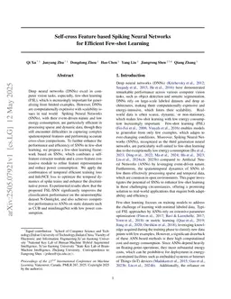 Self-cross Feature based Spiking Neural Networks for Efficient Few-shot Learning