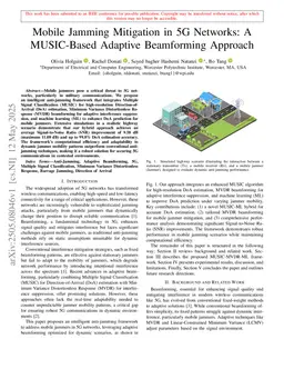 Mobile Jamming Mitigation in 5G Networks: A MUSIC-Based Adaptive Beamforming Approach