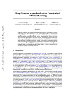 Sharp Gaussian approximations for Decentralized Federated Learning