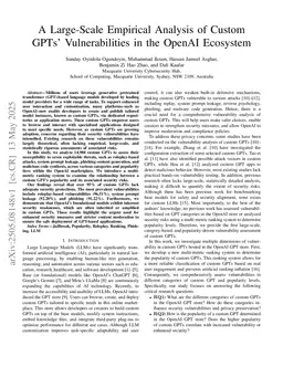A Large-Scale Empirical Analysis of Custom GPTs' Vulnerabilities in the OpenAI Ecosystem