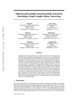 Efficient and Scalable Neural Symbolic Search for Knowledge Graph Complex Query Answering