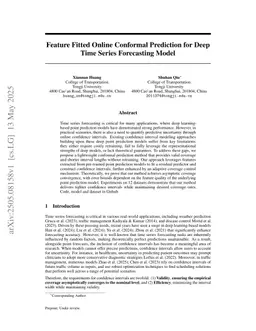 Feature Fitted Online Conformal Prediction for Deep Time Series Forecasting Model