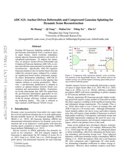 ADC-GS: Anchor-Driven Deformable and Compressed Gaussian Splatting for Dynamic Scene Reconstruction