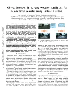 Object detection in adverse weather conditions for autonomous vehicles using Instruct Pix2Pix
