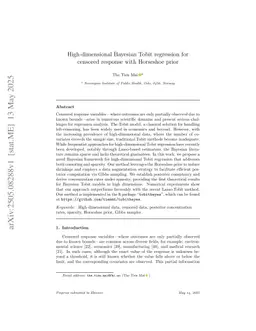 High-dimensional Bayesian Tobit regression for censored response with Horseshoe prior