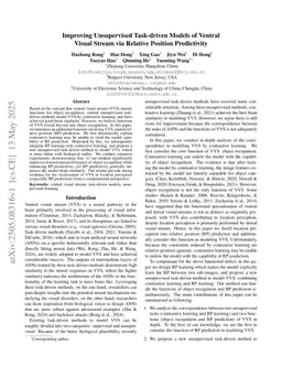 Improving Unsupervised Task-driven Models of Ventral Visual Stream via Relative Position Predictivity