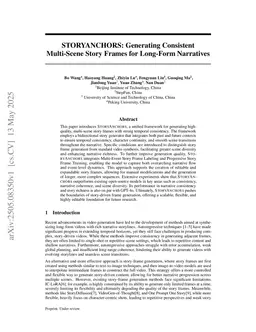 STORYANCHORS: Generating Consistent Multi-Scene Story Frames for Long-Form Narratives