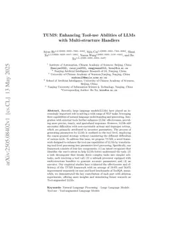 TUMS: Enhancing Tool-use Abilities of LLMs with Multi-structure Handlers