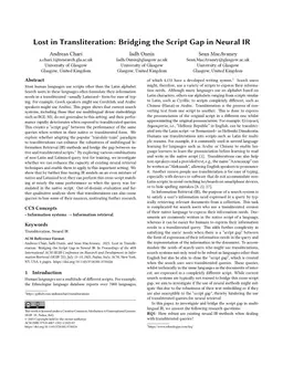 Lost in Transliteration: Bridging the Script Gap in Neural IR