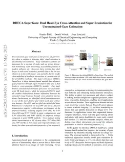 DHECA-SuperGaze: Dual Head-Eye Cross-Attention and Super-Resolution for Unconstrained Gaze Estimation