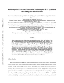 Building-Block Aware Generative Modeling for 3D Crystals of Metal Organic Frameworks
