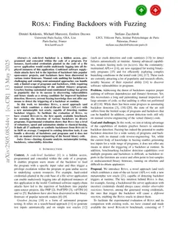 ROSA: Finding Backdoors with Fuzzing