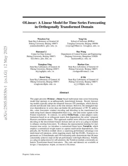 OLinear: A Linear Model for Time Series Forecasting in Orthogonally Transformed Domain