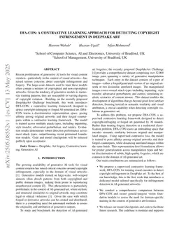 DFA-CON: A Contrastive Learning Approach for Detecting Copyright Infringement in DeepFake Art