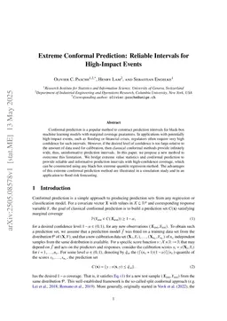 Extreme Conformal Prediction: Reliable Intervals for High-Impact Events