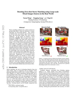 Boosting Zero-shot Stereo Matching using Large-scale Mixed Images Sources in the Real World
