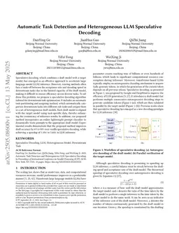 Automatic Task Detection and Heterogeneous LLM Speculative Decoding
