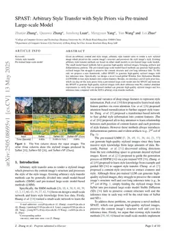 SPAST: Arbitrary Style Transfer with Style Priors via Pre-trained Large-scale Model