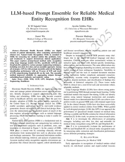 LLM-based Prompt Ensemble for Reliable Medical Entity Recognition from EHRs
