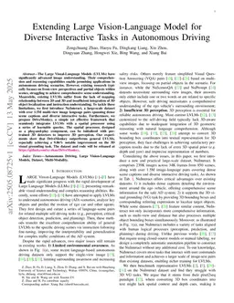 Extending Large Vision-Language Model for Diverse Interactive Tasks in Autonomous Driving
