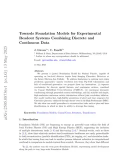 Towards Foundation Models for Experimental Readout Systems Combining Discrete and Continuous Data