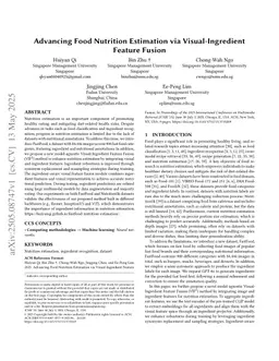 Advancing Food Nutrition Estimation via Visual-Ingredient Feature Fusion