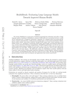 HealthBench: Evaluating Large Language Models Towards Improved Human Health