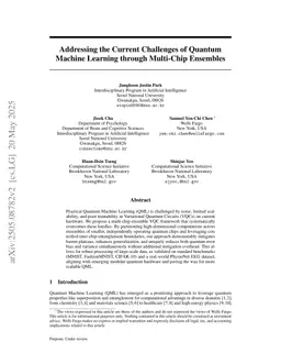 Addressing the Current Challenges of Quantum Machine Learning through Multi-Chip Ensembles