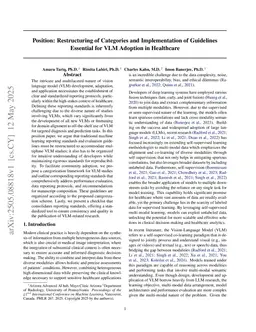 Position: Restructuring of Categories and Implementation of Guidelines Essential for VLM Adoption in Healthcare