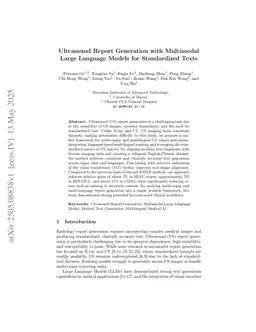 Ultrasound Report Generation with Multimodal Large Language Models for Standardized Texts