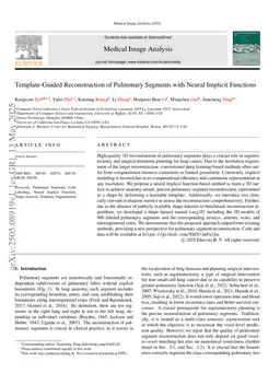 Template-Guided Reconstruction of Pulmonary Segments with Neural Implicit Functions