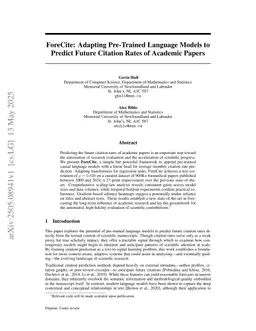 ForeCite: Adapting Pre-Trained Language Models to Predict Future Citation Rates of Academic Papers