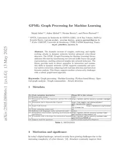 GPML: Graph Processing for Machine Learning