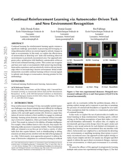 Continual Reinforcement Learning via Autoencoder-Driven Task and New Environment Recognition