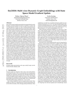 DyGSSM: Multi-view Dynamic Graph Embeddings with State Space Model Gradient Update