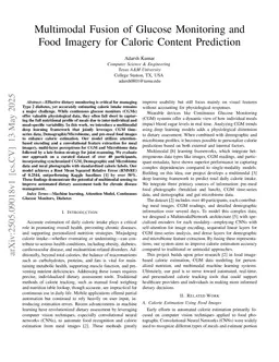 Multimodal Fusion of Glucose Monitoring and Food Imagery for Caloric Content Prediction