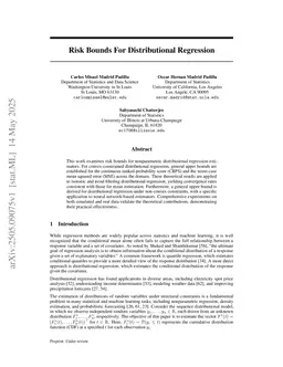 Risk Bounds For Distributional Regression