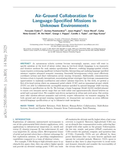 Air-Ground Collaboration for Language-Specified Missions in Unknown Environments