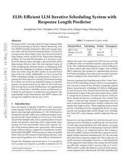 ELIS: Efficient LLM Iterative Scheduling System with Response Length Predictor