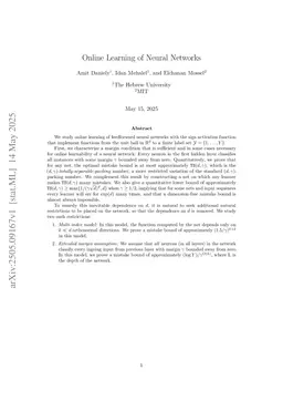 Online Learning of Neural Networks